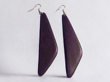 Load image into Gallery viewer, Large Hand carved minimalist Wooden Earrings
