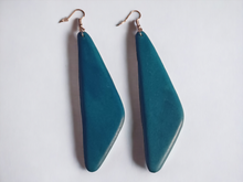 Load image into Gallery viewer, Large Hand carved minimalist Wooden Earrings
