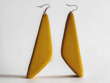 Load image into Gallery viewer, Large Hand carved minimalist Wooden Earrings
