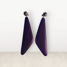 Load image into Gallery viewer, Clip on Large Hand carved minimalist Wooden Earrings
