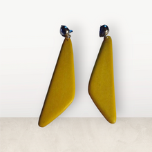 Load image into Gallery viewer, Clip on Large Hand carved minimalist Wooden Earrings
