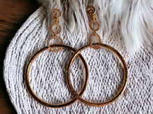 Load image into Gallery viewer, Handmade gold and rhinestone multi hoop clip on earrings
