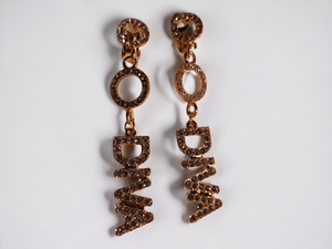 Handmade Diva rhinestone clip on earrings