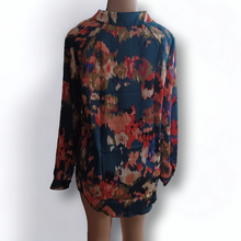 Load image into Gallery viewer, Graffiti floral print Satin Blouse small
