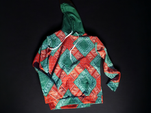 Load image into Gallery viewer, Mens Red Black and Green bandana print hoodie M
