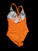 Load image into Gallery viewer, Orange Strappy back swimsuit XL
