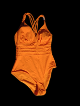 Load image into Gallery viewer, Orange Strappy back swimsuit XL
