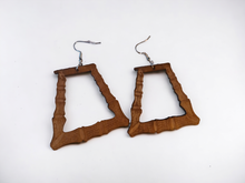 Load image into Gallery viewer, Medium sized  Wooden Bamboo hoop Earrings
