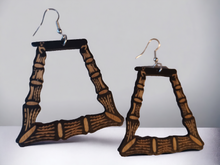 Load image into Gallery viewer, Medium sized  Wooden Bamboo hoop Earrings
