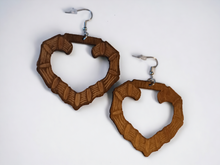 Load image into Gallery viewer, Medium sized  Wooden Bamboo hoop Earrings
