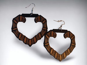 Medium sized  Wooden Bamboo hoop Earrings