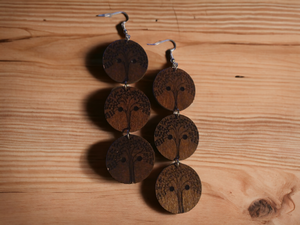 Natural wood tree of life earrings