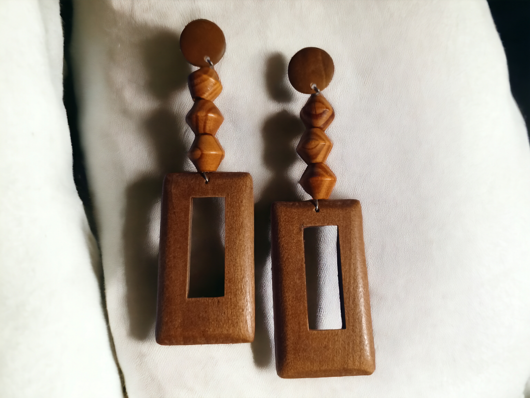 Handmade boho square earrings