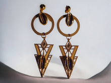 Load image into Gallery viewer, Handmade Abstract art deco clip on earrings
