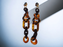Load image into Gallery viewer, Mixed media handmade Acrylic Chain Clip On earrings
