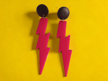 Load image into Gallery viewer, Pop art lighting bolt clip on earrings
