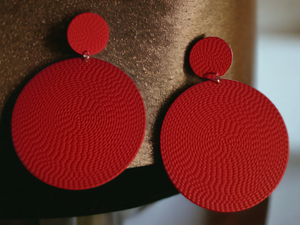 Hammered disc clip on earrings
