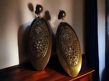 Load image into Gallery viewer, Rustic metal boho clip on earrings
