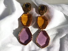 Load image into Gallery viewer, Chunky faux crystal Clip On earrings
