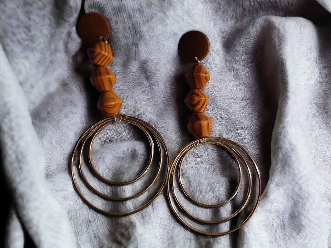 Handmade boho Multi hoop clip on earrings