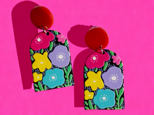 Load image into Gallery viewer, Clip on Pop art small  spring themed earrings
