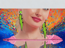 Load image into Gallery viewer, Comic con festival Pop art lighting bolt clip on earrings
