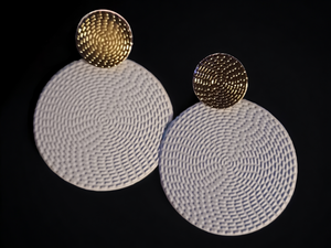 Handmade Hammered Metal Disc Clip On Earrings
