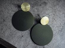 Load image into Gallery viewer, Handmade Hammered Metal Disc Clip On Earrings
