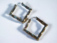 Load image into Gallery viewer, Classic Giant Square Bamboo Earrings
