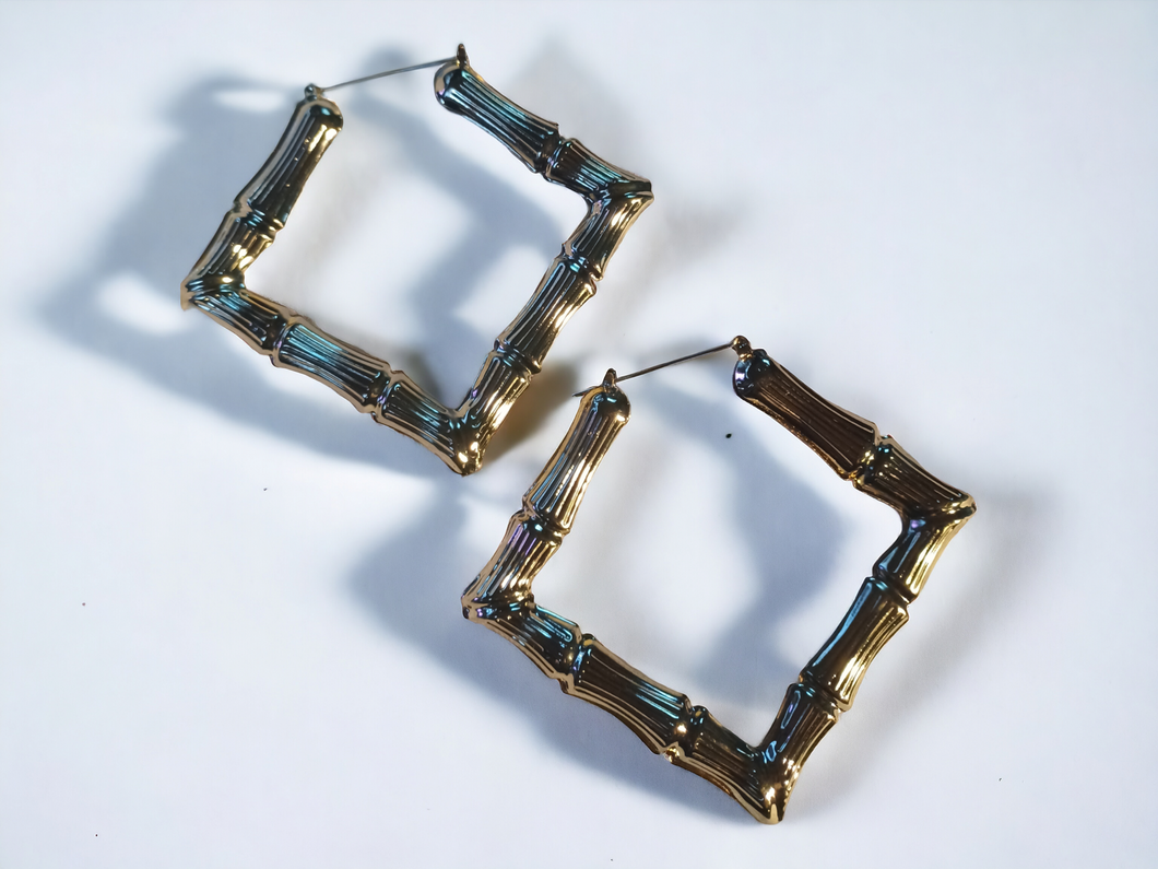 Classic Giant Square Bamboo Earrings