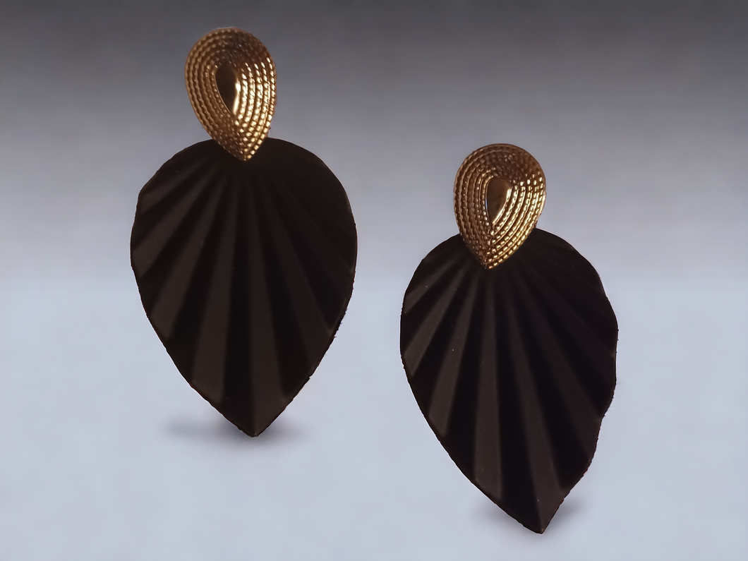 Mid century modern design metal earrings