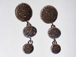 Silver Glam rhinestone dangle earrings