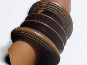 Vintage Chunky Wooden Bangle Set