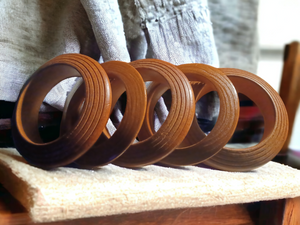 Vintage Chunky Wooden Bangle Set