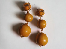 Load image into Gallery viewer, Chunky boho wooden ball bead earrings
