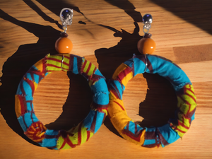 Handmade Clip on Ankara Hoops