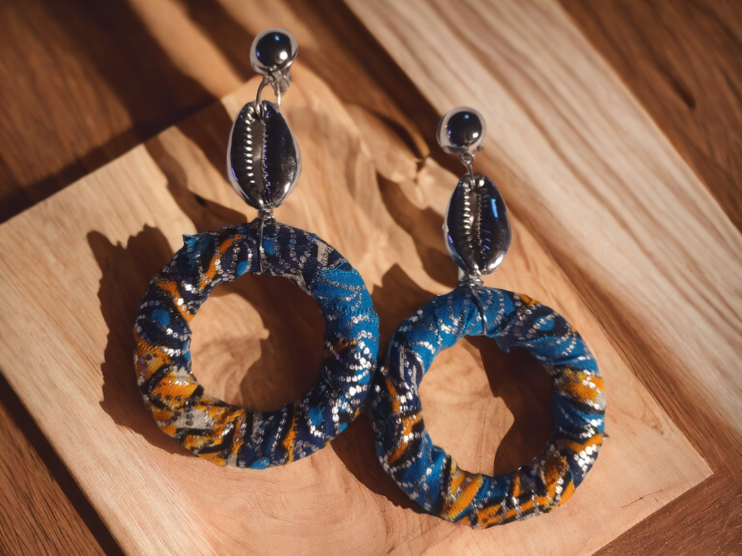 Handmade Clip on Ankara Hoops