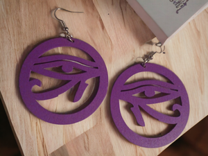 Eye of Horus Wooden Earrings