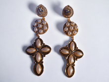 Load image into Gallery viewer, Handmade Glam Madonna cross clip on earrings
