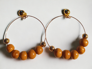 Chunky ball bead clip on hoops