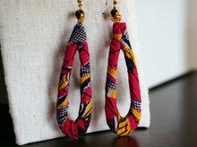 Load image into Gallery viewer, Ankara fabric clip on hoops
