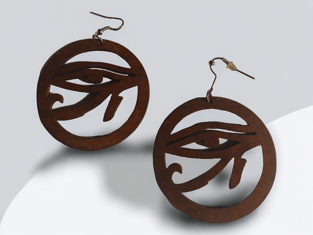 Eye of Horus Wooden Earrings