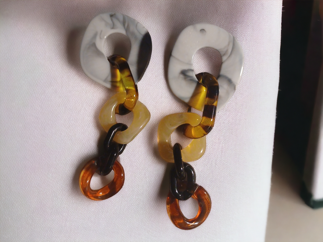 Handmade chunky acrylic earrings