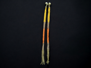 Hand beaded 16 inch bead strands long clip on earrings