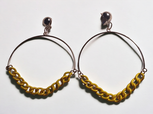 Colorful chain clip on hoops