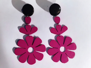 Handmade Abstract 60s Daisy Flower earrings