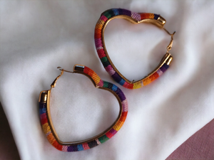 Cambaya Heart Hoop Earrings