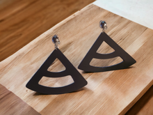 Load image into Gallery viewer, Clip on Minimalist Geometric wood Earrings
