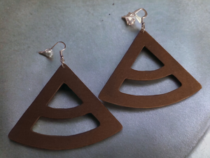 Minimalist Geometric wood Earrings