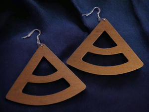 Minimalist Geometric wood Earrings